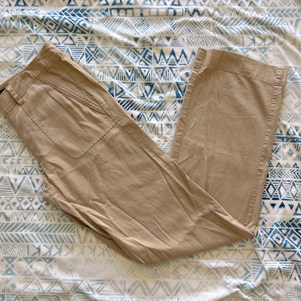 WHBM Linen Straight-Leg Pants